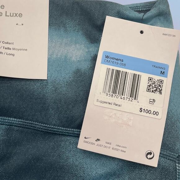 NIKE LUXE Women’s Small Mid Rise Leggings - Picture 9 of 9